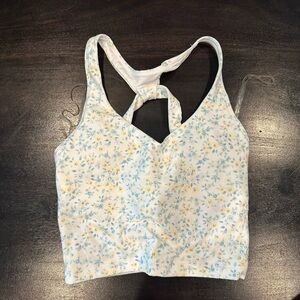 Gilly Hicks Recharge Floral Crop Top - White w/ Blue & Yellow Florals - Size XS